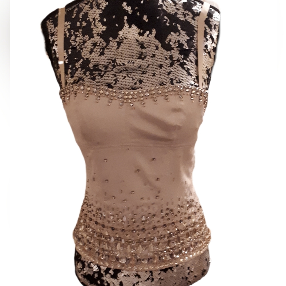 Marciano Sand Beaded Bustier Too
